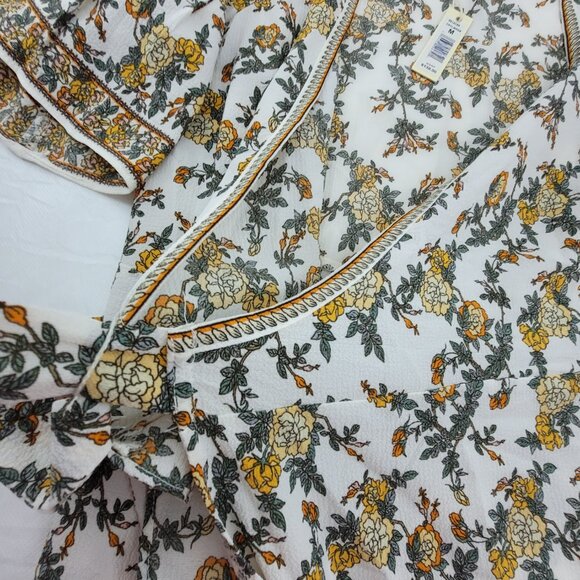 NEW MAX STUDIO Dress Womens M Floral Crepe Wrap Midi Dress Flutter Sleeve NWT - Picture 7 of 16